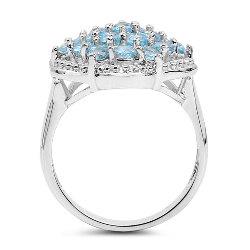 Bids.com 1.90 Carat Genuine Swiss Blue Topaz .925 Sterling Silver Ring Rings