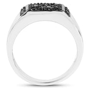Bids.com 0.35 Carat Genuine Black Diamond .925 Sterling Silver Ring Rings