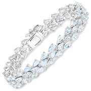 Bids.com 14.11 Carat Genuine Aquamarine .925 Sterling Silver Bracelet Bracelets