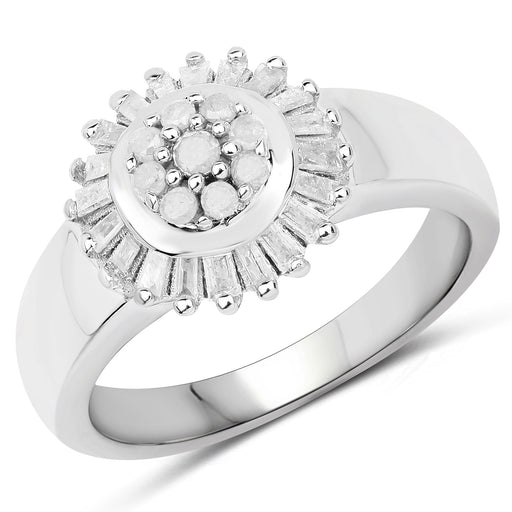 Bids.com 0.75 Carat Genuine White Diamond .925 Sterling Silver Ring Rings