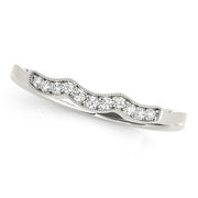 Bids.com 14k White Gold Wave Style Milgrained Diamond Wedding Ring (1/20 cttw) Rings