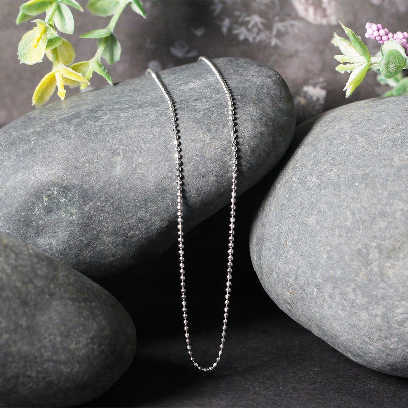 Bids.com 14k White Gold Diamond-Cut Bead Chain 1.2mm Necklaces