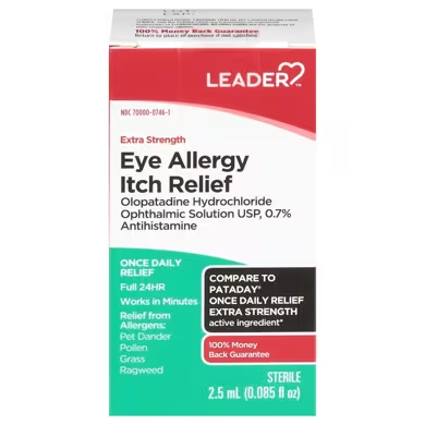 Leader LEADER™ 0.7% Extra Strength Eye Allergy Itch Relief Ophthalmic Solution, 0.085 oz Vision Care White Smoke