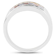 Bids.com 1.69 Carat Genuine Multi Sapphire .925 Sterling Silver Ring Rings