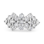 Bids.com 14K White Gold 4.0 Cttw Diamond Multi Row Scatter Band Ring (I-J Color, I1-I2 Clarity) - Size 7 Rings