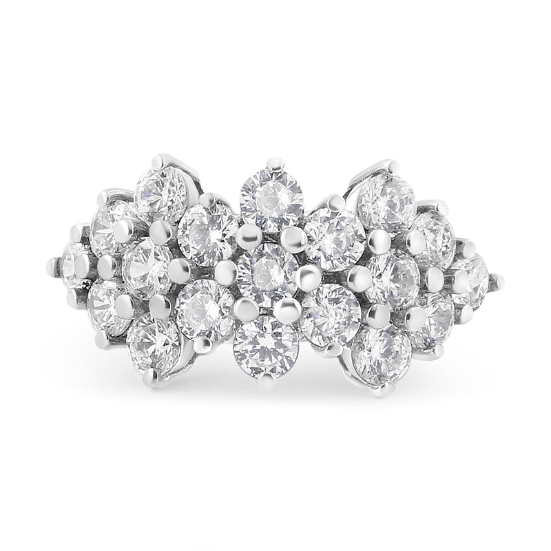 Bids.com 14K White Gold 4.0 Cttw Diamond Multi Row Scatter Band Ring (I-J Color, I1-I2 Clarity) - Size 7 Rings