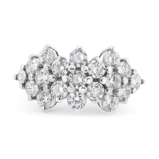 Bids.com 14K White Gold 4.0 Cttw Diamond Multi Row Scatter Band Ring (I-J Color, I1-I2 Clarity) - Size 7 Rings