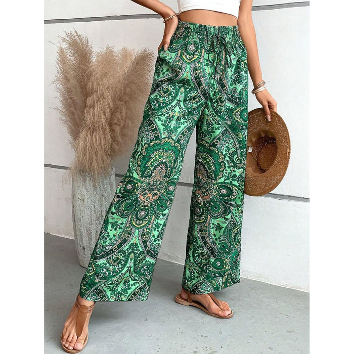 Printed Wide Leg Pants