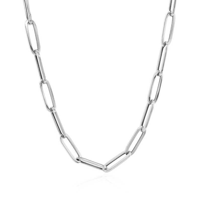 Bids.com 14k White Gold Bold Paperclip Chain (4.2 mm) Necklaces