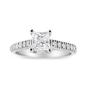 Bids.com 14K White Gold 1 1/5 Cttw 4-Prong Set Princess Diamond Classic Engagement Ring (I1-I2 Color, H-I Clarity) Ring Size 7 Rings