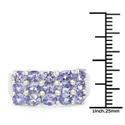 Bids.com 2.55 Carat Genuine Tanzanite .925 Sterling Silver Ring Rings