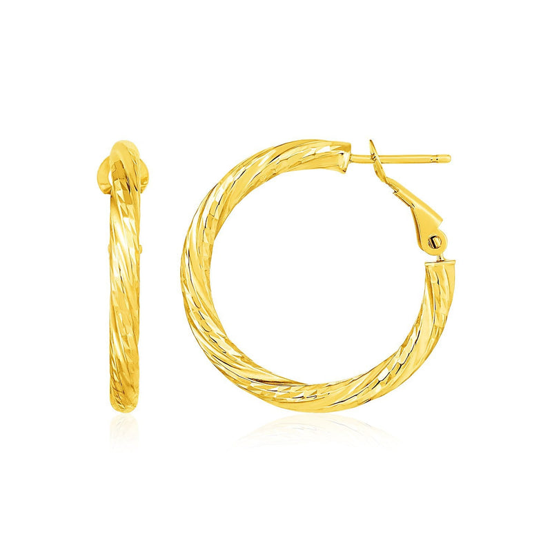 Bids.com 14k Yellow Gold Petite Twisted Round Hoop Earrings Earrings
