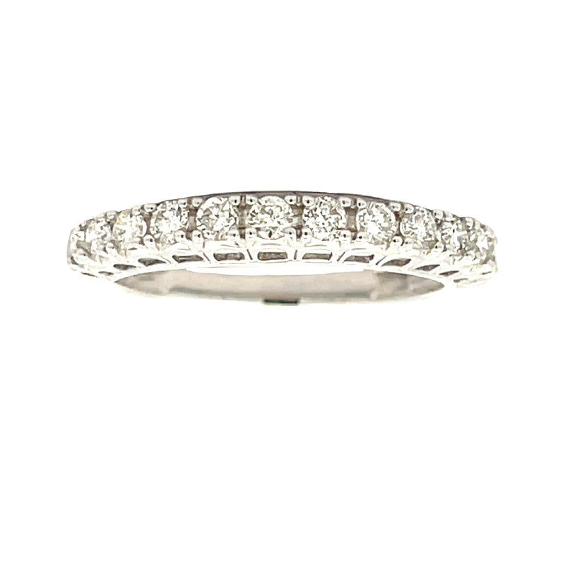 Bids.com .50ct Diamond Wedding Band Ring 14KT White Gold Rings