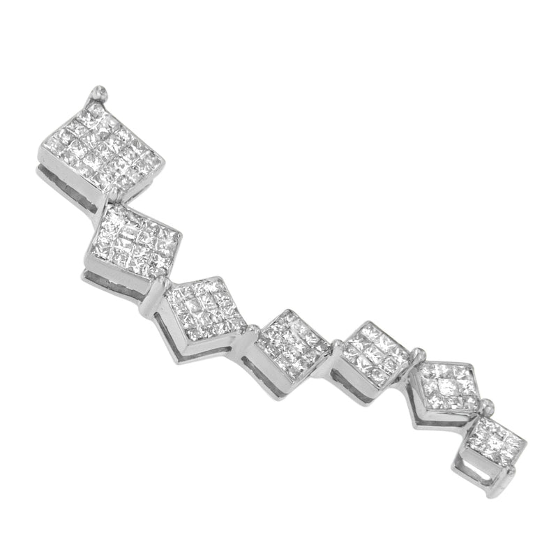 Bids.com 10K White Gold 1 cttw Diamond Snake Curved Pendant Necklace (H-I, I1-I2) Necklaces