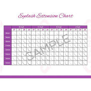 GladGirl Eyelash Extension Chart Counter Card Marketing
