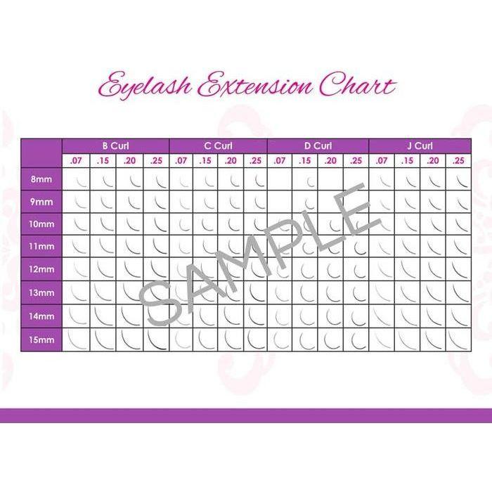 GladGirl Eyelash Extension Chart Counter Card Marketing