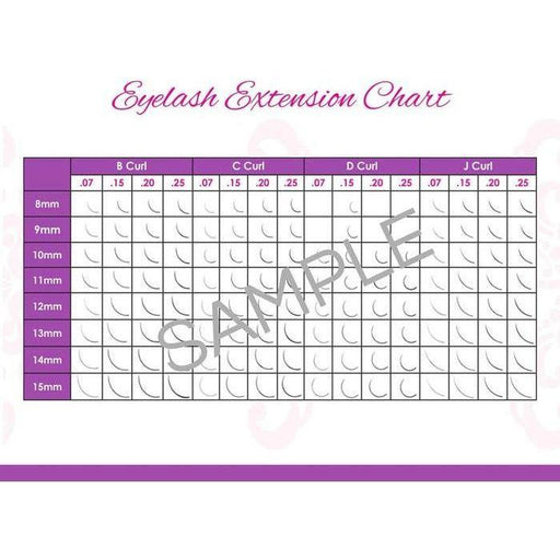 GladGirl Eyelash Extension Chart Counter Card Marketing