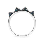 Bids.com 14K White Gold 1/4 Cttw Treated Blue Diamond Pyramid Band Ring (Blue Color, SI1-SI2 Clarity)- Size 7 Rings