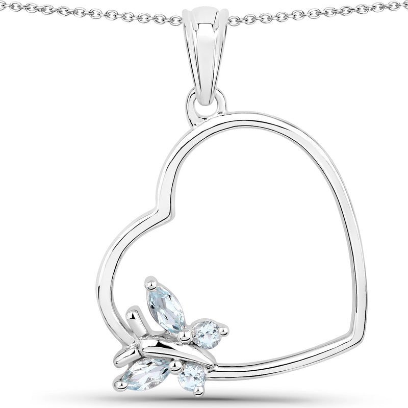 Bids.com 0.25 Carat Genuine Blue Topaz .925 Sterling Silver Pendant Pendants