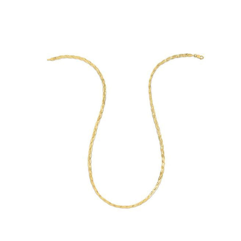 Bids.com 14k Yellow Gold Braided Herringbone Chain (3.20 mm) Necklaces