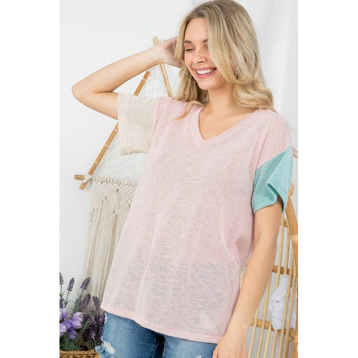 Low Gauge Color block Top