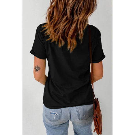 Graphic Round Neck Short Sleeve T-Shirt