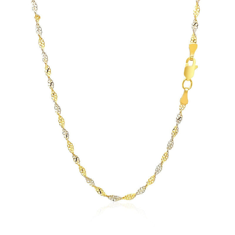 Bids.com 2.0mm 14k Two-Tone Gold Singapore Chain Necklaces