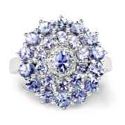 Bids.com 2.27 Carat Genuine Tanzanite .925 Sterling Silver Ring Rings