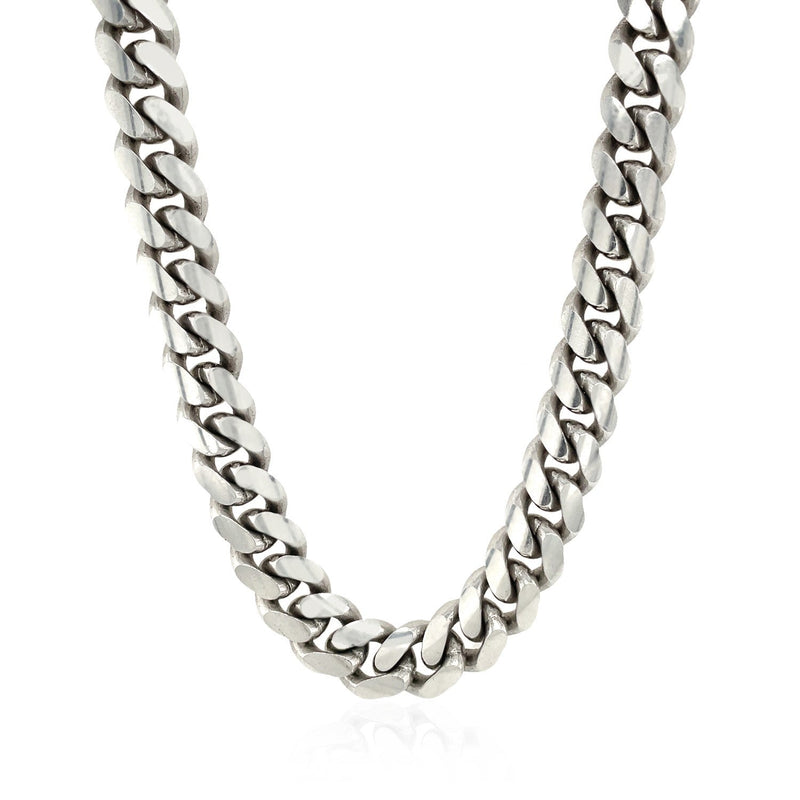 Bids.com Sterling Silver Rhodium Plated Miami Cuban Chain 9.8mm Necklaces