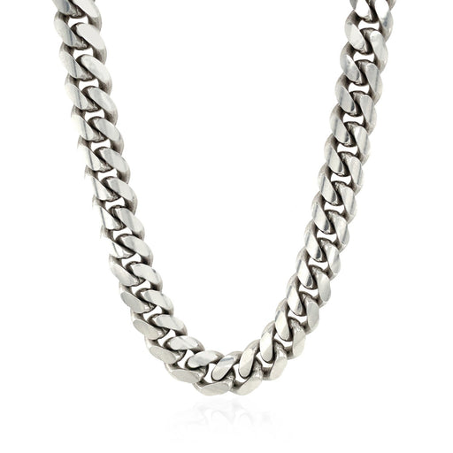 Bids.com Sterling Silver Rhodium Plated Miami Cuban Chain 9.8mm Necklaces