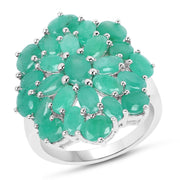 Bids.com 5.88 Carat Genuine Emerald .925 Sterling Silver Ring Rings
