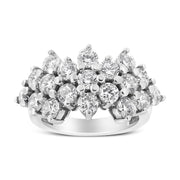 Bids.com 14K White Gold 4.0 Cttw Diamond Multi Row Scatter Band Ring (I-J Color, I1-I2 Clarity) - Size 7 Rings