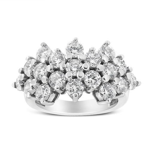 Bids.com 14K White Gold 4.0 Cttw Diamond Multi Row Scatter Band Ring (I-J Color, I1-I2 Clarity) - Size 7 Rings