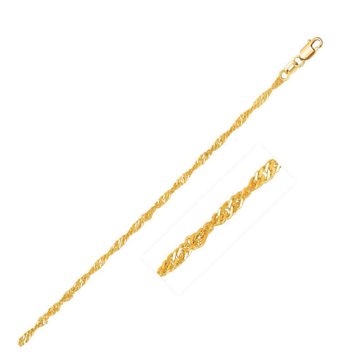 Bids.com 14k Yellow Gold Singapore Chain 1.7mm Necklaces White Smoke 16 / Yellow Gold,18 / Yellow Gold,20 / Yellow Gold