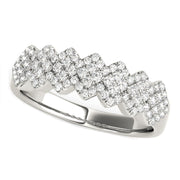 Bids.com Diamond Studded Wide Multi-Diagonal Pattern Ring in 14k White Gold (5/8 cttw) Rings