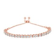 Bids.com 10K Yellow Gold over .925 Sterling Silver 1/4 Cttw Miracle-Set Diamond 4â€-10â€ Adjustable Bolo Tennis Bracelet (I-J Color, I3 Clarity) Bracelets
