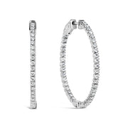 Bids.com 14K White Gold 1 1/2 Cttw Lab Grown Diamond Inside Out Hoop Earrings (G-H Color, VS2-SI1 Clarity) Earrings