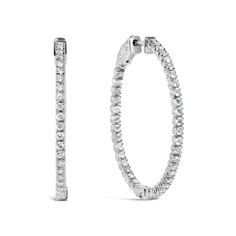 Bids.com 14K White Gold 1 1/2 Cttw Lab Grown Diamond Inside Out Hoop Earrings (G-H Color, VS2-SI1 Clarity) Earrings