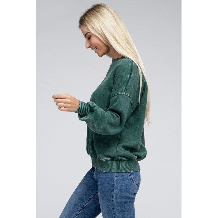 Acid Wash Fleece Oversized Pullover