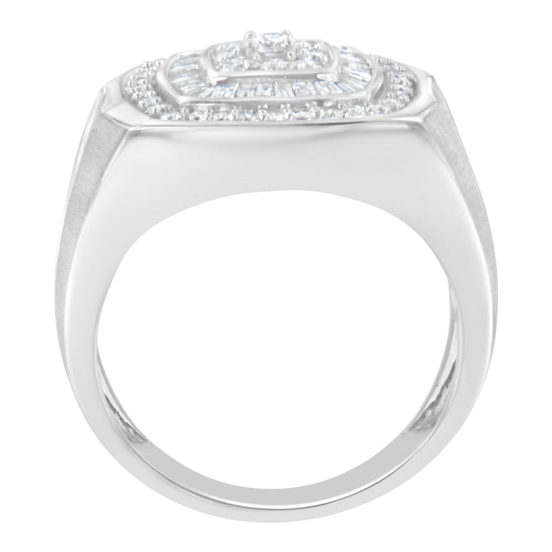 Bids.com 14K White Gold Men's 1 CTTW Diamond Band Ring Rings