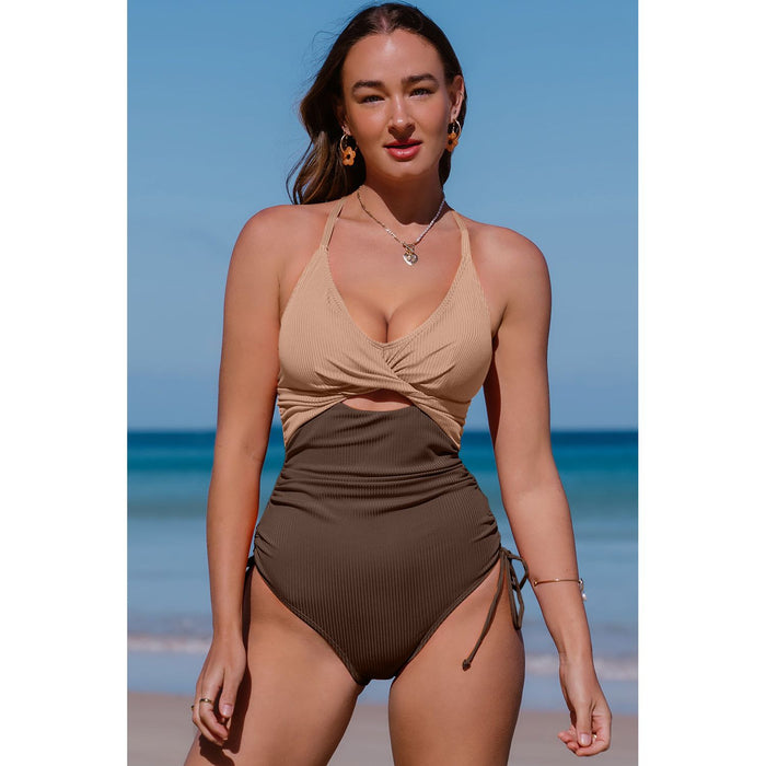 Cutout V-Neck Spaghetti Strap One-Piece Swimwear