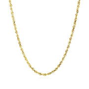 Bids.com 2.25mm 10k Yellow Gold Solid Diamond Cut Rope Chain Necklaces