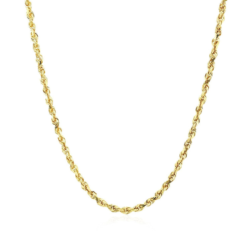 Bids.com 2.25mm 10k Yellow Gold Solid Diamond Cut Rope Chain Necklaces