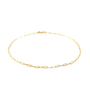 Bids.com 14K Yellow Gold Fine Paperclip Anklet (1.5mm) Accessories