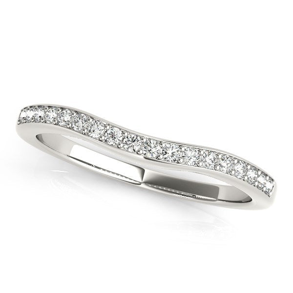 Bids.com 14k White Gold Channel Curved Diamond Wedding Band (1/4 cttw) Rings