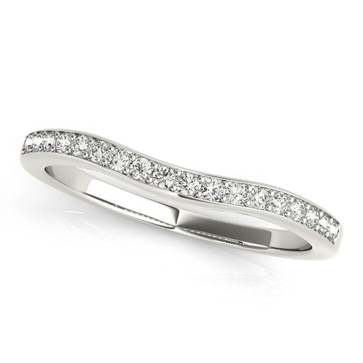 Bids.com 14k White Gold Channel Curved Diamond Wedding Band (1/4 cttw) Rings