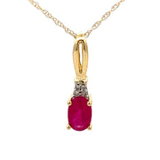 Bids.com .02ct Ruby Diamond Fashion Pendants 10KT Yellow Gold Pendants