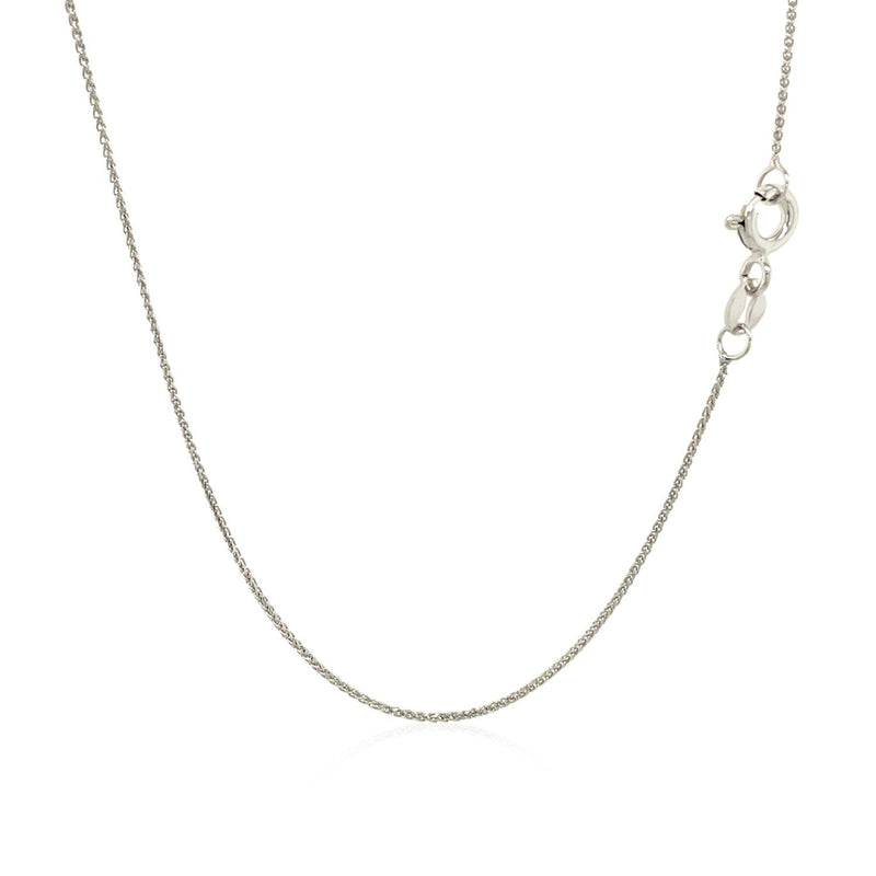 Bids.com 14k White Gold Diamond Cut Round Wheat Chain 0.6mm Necklaces