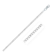 Bids.com Rhodium Plated 3.0mm Sterling Silver Curb Style Chain Necklaces