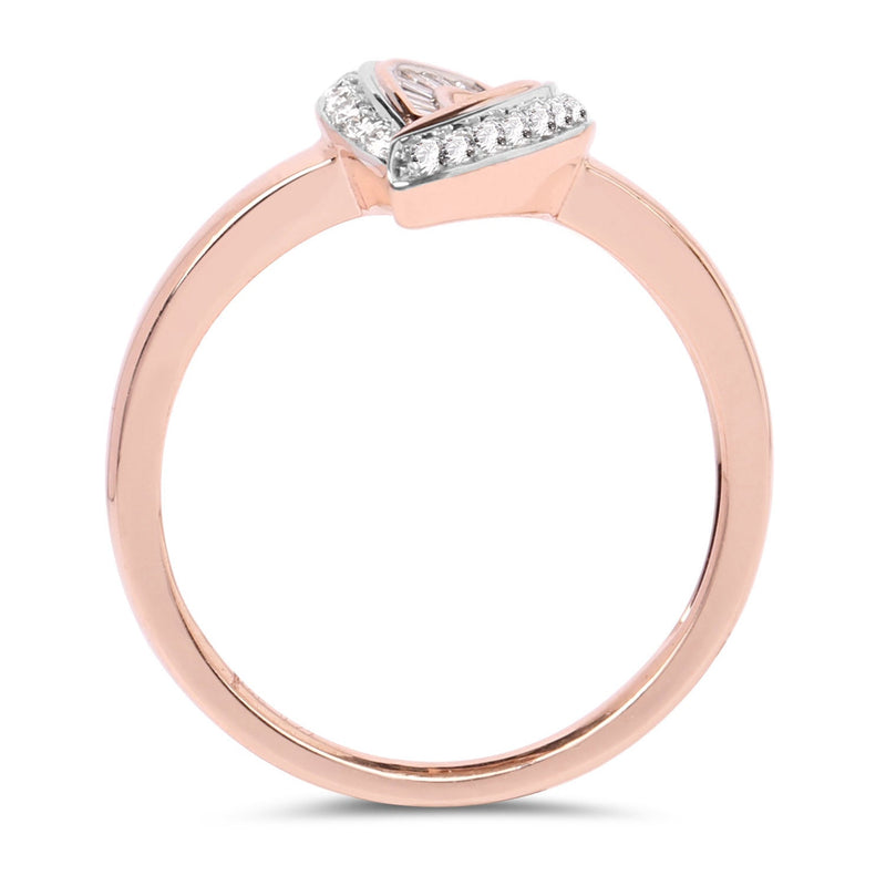 Bids.com 0.29 Carat Genuine White Diamond 14K Rose Gold Ring (E-F Color, SI1-SI2 Clarity) Rings